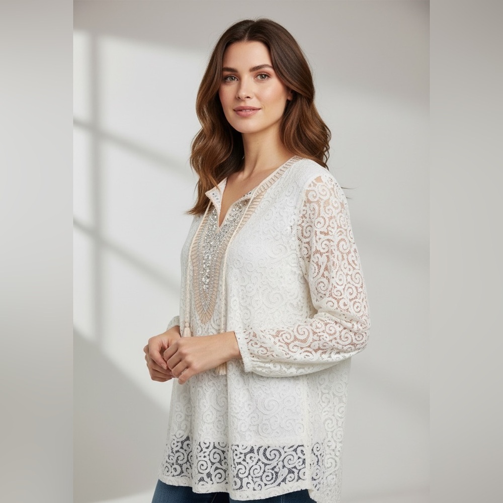REBA medium ladies, long sleeve dressy top excellent condition fully lined
